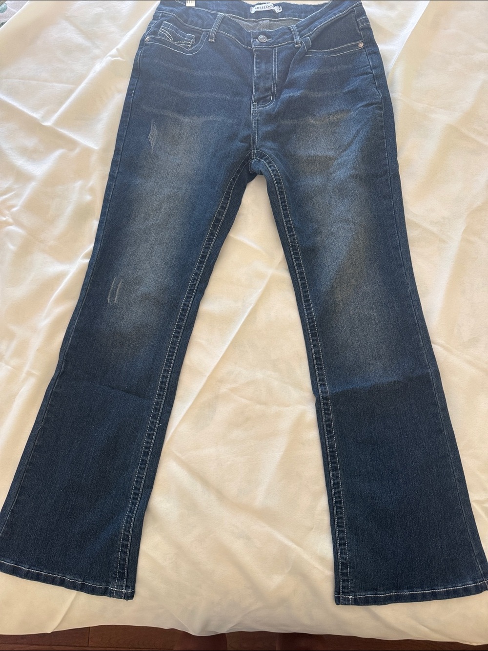 NEW MISSLOOK Medium Women’s Dark Blue Denim Jeans - Flared Leg